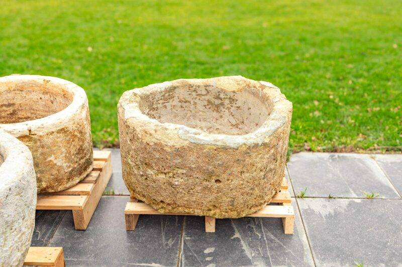 Natuurstenen pot Jumbo model - Rond (46h Ø85)