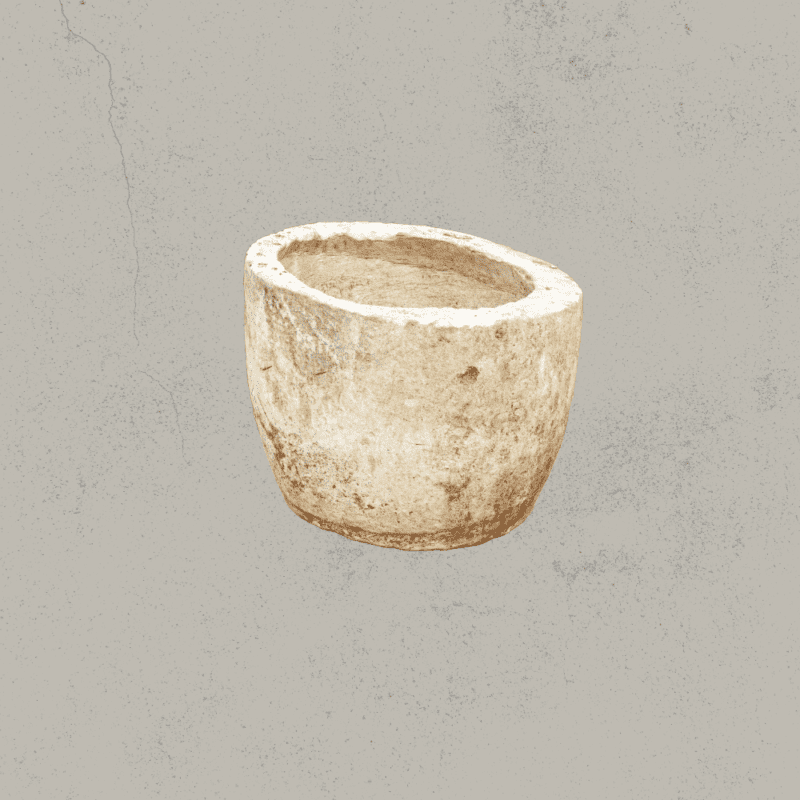 Natuurstenen pot beige groot - Rond (50x60)