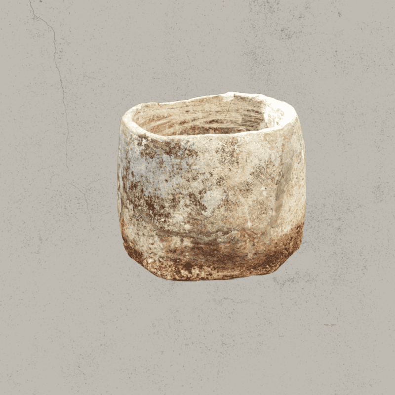 Natuurstenen grote pot - Beige - Rond (48x56)