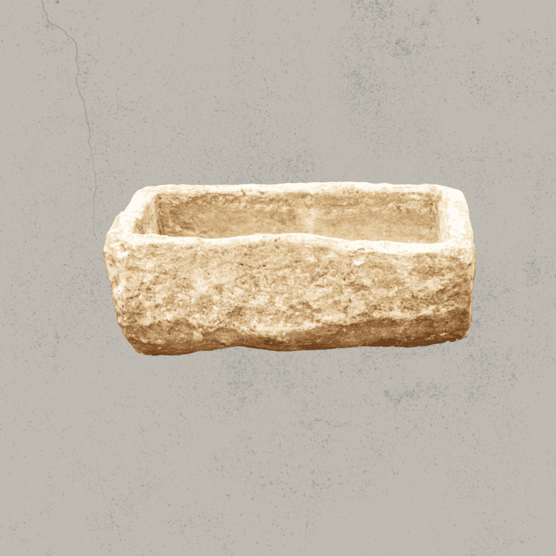 Vintage natuursteen grote trog - Rechthoekig (30x77x49)