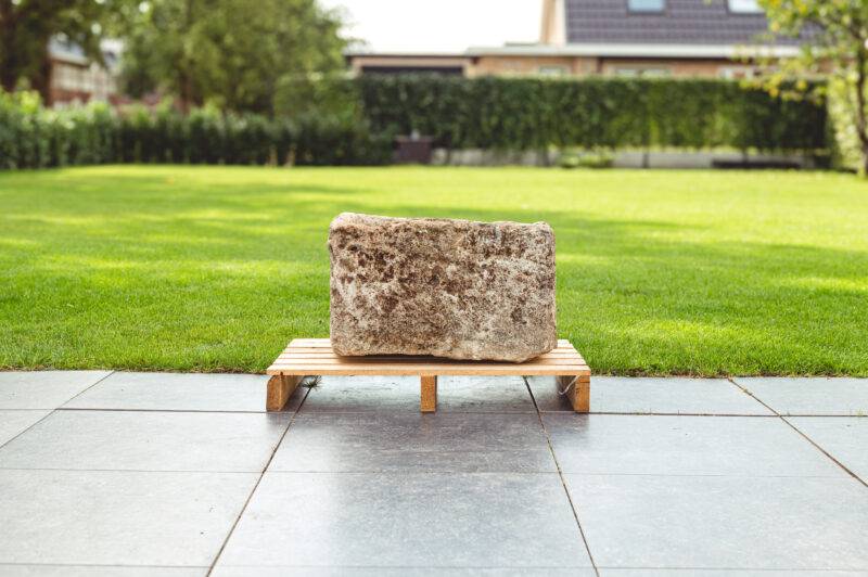 Natuurstenen vintage trog - Vierkant (37x60x52) - Afbeelding 3