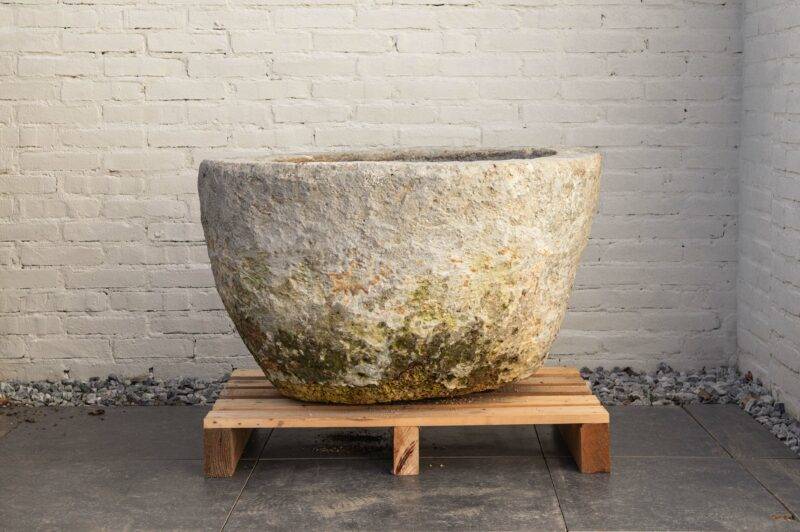 Grijze antieke jumbo model ronde plantenpot (52x84) - Afbeelding 2