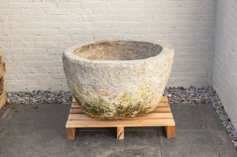 Grijze antieke jumbo model ronde plantenpot (52x84) - Afbeelding 4